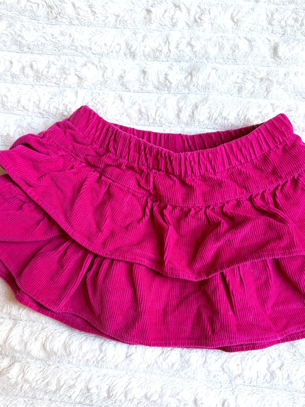 GAP Girls' Tiered Corduroy Mini Skirt in Fuchsia Pink